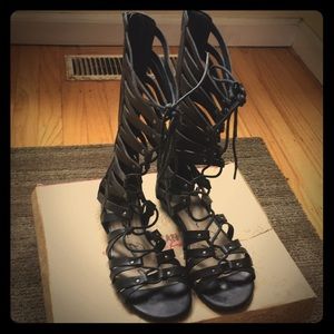 Black Gladiator Sandals, size 8